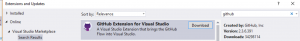 Extension GitHub pour Visual Studio