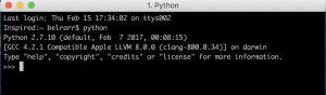 Python dans le terminal de macOS